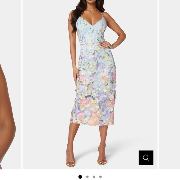 bebe Dresses & Skirts - BRAND NEW spring bebe Pastel Floral V-Neck Midi Dress in Light Blue